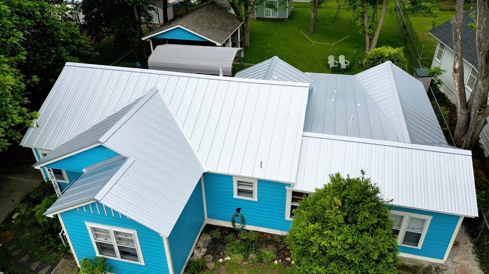 Aerial drone view of a Texas property