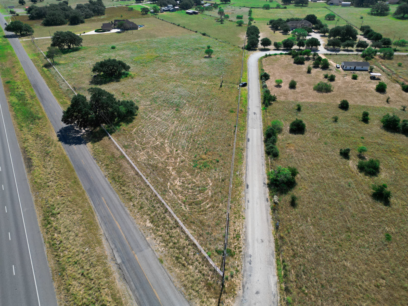 Acreage aerial along highway