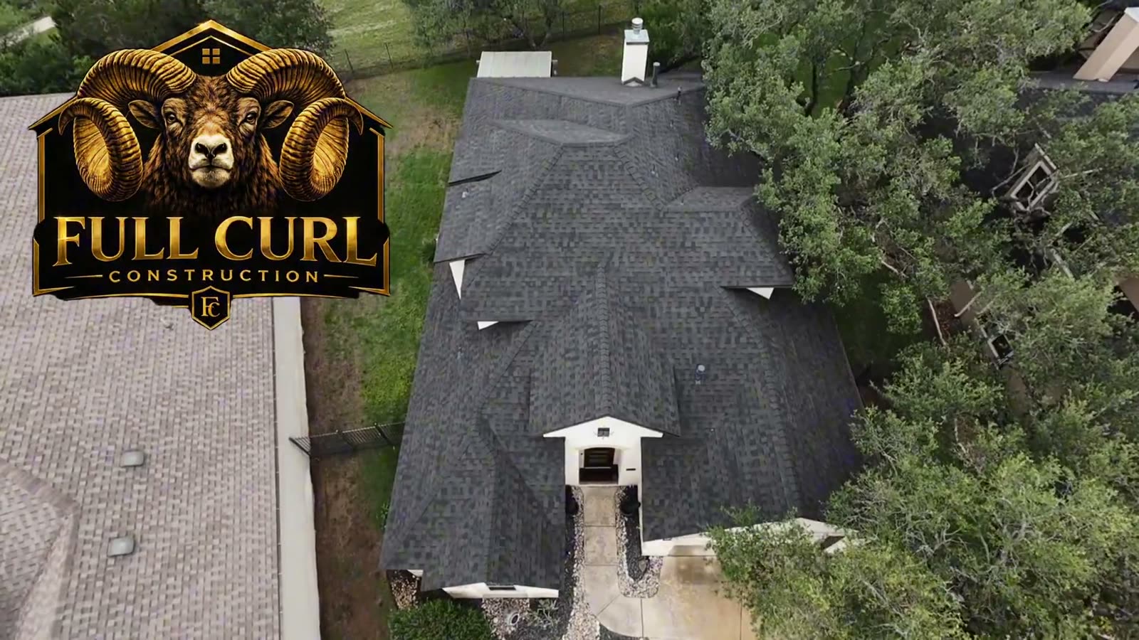 Completed roof replacement aerial